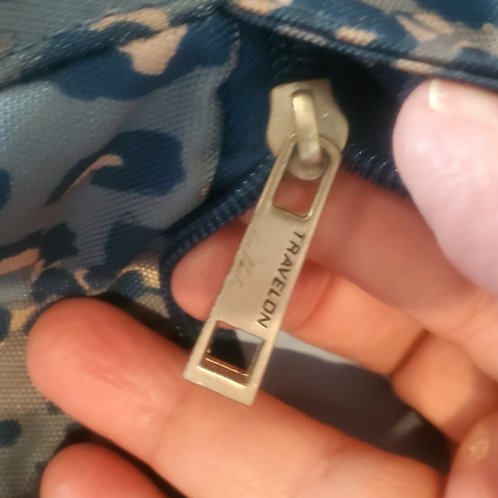 Travelon Blue and Tan Crossbody Bag